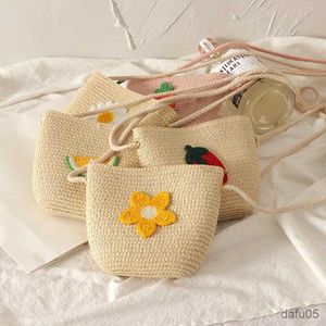 Bolsas saco tecido crianças mini flor bolsa meninas bonito bolsa de ombro para crianças crossbody novo requintado frutas mochila