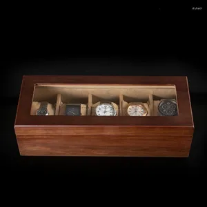 ウォッチボックス木製ボックスケースオーガナイザー5スロット豪華なメンズストレージウォッチディスプレイアクセサリーギフトのアイデア