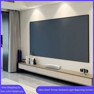 PET Crystal 16: 9 Fast Fram Projection Screen 120 tum ALR -projektorskärm för 4K Ultra Short Throw Laser Projector