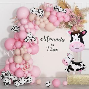 Juldekorationer 109 st Cow Balloons Garland Arch Kit med tryck Balloon Farm Birthday Party Baby Shower Decor 231023