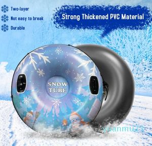 Snowboard Sci Anello da Sci Gonfiabile Addensare Tubo da Slittino da Neve con Maniglia Inverno Neve Sci Giro Giocattolo Sci Tavola Slitta Regalo di Natale per Bambini