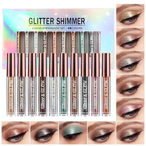 Ögon Shadow Shine Diamond Cream Glitter Eyeliner Set Eyeshadow Pen Makeup Långlast Silvery Gold Color Liner Gel Cosmetics 231023