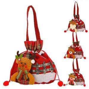 Christmas Treat Bags Goody for Candies Portable Wrapping with Drawstring Children Festive Part 220923