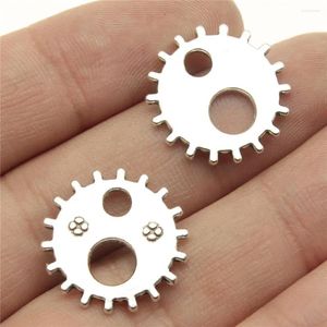 Charms 20pcs 19x19 mm steampunk sprzęt do biżuterii Making Akcesoria zabytkowy srebrny brąz