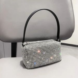 Evening Bags Handle Rhinestone Bag Silver Crystal Sparkling Top Handbag Women's Wallet and Luxury Designer 231023