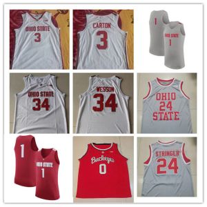 Maglia da basket PERSONALIZZATA Ohio State Buckeyes cucita College Keita Bates-Diop Jim Jackson D'Angelo Russell Aaron Craft Kam Williams Trevor