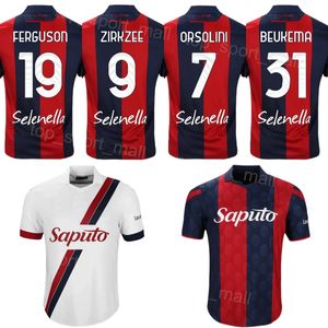 2023 2024 Club Team Bologna Soccer 9 Joshua Zirkzee Jersey 7 Riccardo Orsolini 28 Lukasz Skorupski 19 Lewis Ferguson 31 Sam Beukema Football Shirt Kits Red White