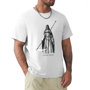 Polos masculinos Sister Friede Camiseta gráfica Camiseta manga curta vintage