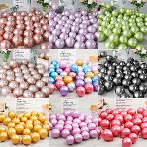 Noel dekorasyonları 25 50pcs 5 inç balonlar krom şampanya gül altın leylak siyah metalik globos düğün partisi bebek duşu 231023