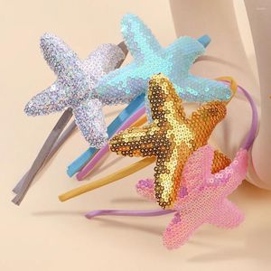 Akcesoria do włosów 1PC Cartoon Starfish Hoop dla dzieci błyszczące cekiny dekoracyjny zespół dziecięcy rozbij się