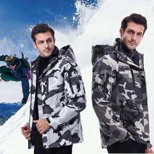야외 재킷 겨울 남자 두꺼운 따뜻한 스노우 스키 코튼 라이너 제거 재킷 방수 방해 방해 스키 스노우 보드 코트