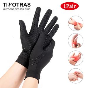 Cykelhandskar Komprimeringshandskar Copper Fiber Spandex Pekskärm Running Sport Varma cykelhandskar Full Finger Non-Slip Healthy Care Gloves 231023