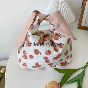 Totes Lunch Bag Women's Rabbit Ear Bow and Bag Cute Office Staff Convenient Lunch Box Handbag Food Bagblieberryeyes