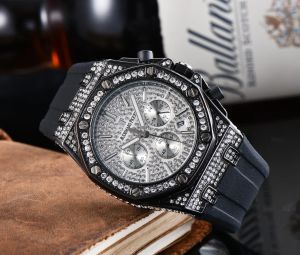 2022 Men's silicone luxury A watch 6 pin feature quartz second running chronograph Business Fashion wristwatch waterproof 24 hour calendar