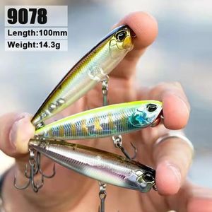 Köder lockt 100 mm 143 g Angeln schwimmender Bleistiftköder Topwater Popper Wobbler mit Rasseln Hartplastik Tackle Zubehör 9078 231023