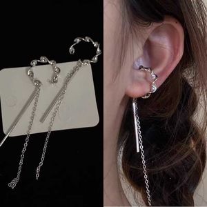 Ear Hanging Women's No Hole Tassels Simple Temperament Net Red Earrings Advanced Sense Personlighet Ear Ben Clip One Piece