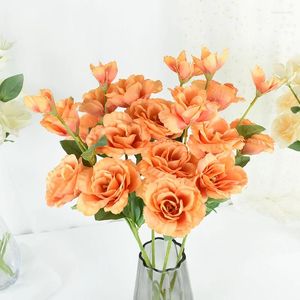 Kwiaty dekoracyjne 69 cm sztuczna jedwabna róża Rose Long Branch Bukiet Wedding Wase Wase Wase Decor Fake Flower DIY Wreath