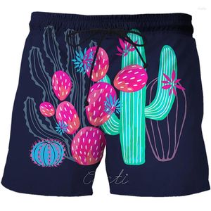 Pantaloncini da uomo 2023 Cartoon Cactus Moda Harajuku Stampa Uomo Costume da bagno Casual Uomo Donna Pantaloni corti da spiaggia Nuoto