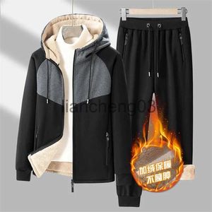 Männer Trainingsanzüge Winter Fleece Sets Männer Warme Dicke Anzüge Plus Größe 6XL Trainingsanzug Männer Jogging Hosen Mit Reißverschluss Hoodie Winter anzüge Große Größe 6XL J231023