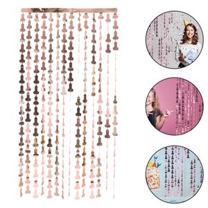 Juldekorationer Bachelor Party 1mx2m Rain Silk Curtain Forever Penis Bakgrund Vägglayout Bröllopsdekoration Hen Bride att vara 231023