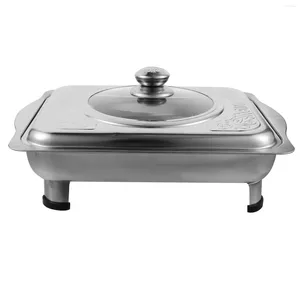 Dinnerware Sets Rectangular Buffet Tray Foods Holder Classic Flat Serving Plate Holding Stainless Steel Pan Metal Dinner Chafing Dish