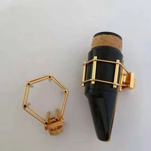 Nuovo bocchino per sassofono con legatura di diamanti soprano/tenore/alto placcato in oro bocchino per sassofono in bachelite accessori speciali per clip