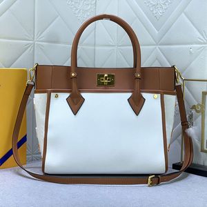 Handbag Purse On My Side Tote Shopping Bag Removable Strap Internal Zipper Pocket Side Letter Sign Golden Hardware Women Crossbody Bags Large Capacity Pockets