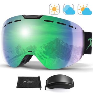 Kayak Goggles Manyetik Erkekler Snowboard Glasse Kış Kayak Gözlük Kar Anti Sis UV400 Koruma Çift Katmanlar Lens 231023