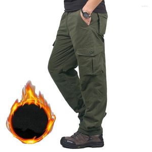 Men's Pants Men's Military Men's Thicken Winter Fleece Warm Men Multi Pockets Long Trousers Male Joggers Cargo Bottom Sweatpants