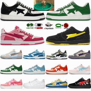 bapestas Sk8 Sta Running Shoes Baixo Preto Branco Couro Camo 20º Aniversário Verde Tubarão Azul Rosa Cinza Nevoeiro Nuvem Mens Designer Sneakers