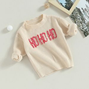 Cardigan 0 6Y Kids Baby Girls Boys Knit Sweater Autumn Winter Clothes Long Sleeve Crewneck Letters Soft Warm Knitwear Pullover Tops 231021