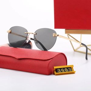 carti glasses pink man Leopard Head Composite Metal Rimless Optical Frame Classic Rectangle Square Luxury gold sunshade 3603 lunette woman carter sunglasses