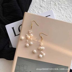 Romantic Sky Star Natural Pearl with Gentle Temperament Long Style Tassel Earline Super Immortal Versatile Earrings Female