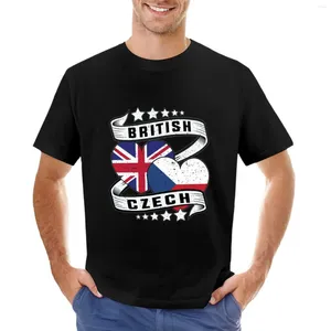 Herren-Poloshirts, britisches und tschechisches Hemd, T-Shirt mit halber Flagge, niedliche Kleidung, große, große Herren-T-Shirts