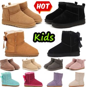 Stivali per bambini Kid Tasman Pantofole Bambino Australia Scarponi da neve Scarpe per bambini Inverno Classico Ultra Mini Neonati maschi Stivaletti alla caviglia Bambino Pelliccia scamosciata df25