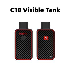 İmini C18 Tek Kullanımlık Vape Kutusu USB Şarj cihazı 4.0ml 5.0ml Siyah Boş Yağ Buharlaştırıcısı 380mAH Seramik Bobin Ayarlanabilir Voltaj 2.7V D8 D9 D10 Doğrudan Üretici Besleme