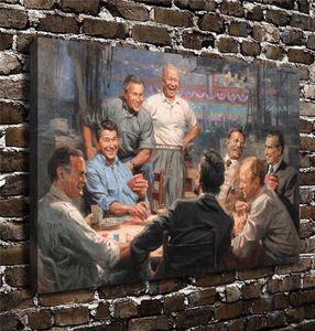 Republikanische Präsidenten spielen Poker Andy Thomas Grand Ol Gang1 Stück Heimdekoration HD-gedrucktes modernes Kunstgemälde auf Leinwand Unframe2053011