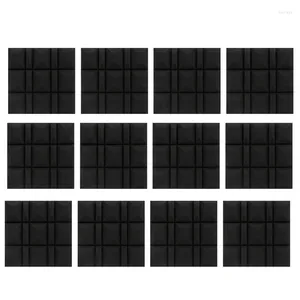 Car Organizer 12 Piece Acoustic Panels Sound Absorbing Proofing Wall Insulation Cotton Soundproof Black 30X30x5cm