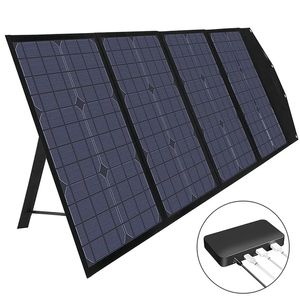 Pannello solare pieghevole quadruplo da 120 W 18 V Design con cavalletto DC + 2xUSB + uscite Type-C Caricatore portatile per escursioni in campeggio all'aperto