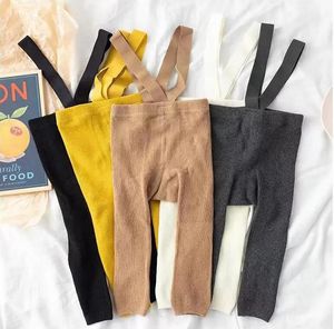 Großhandel Babys Baumwoll-Strapsstrumpfhosen für Kleinkinder, Babys, Mädchen und Jungen, niedliche einfarbige hohe Taillen-Verband-Overall-Leggings-Strumpfhosen