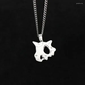 Anhänger Halsketten Cartoon Cubone Maske Halskette Frau Anime Zubehör Dinosaurier Frauen Edelstahl Design Kawaii Schmuck Geschenk