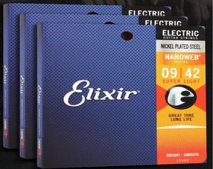 3 Setslot Elixir 12002 Nanoweb Ultra İnce Kaplama Elektro Gitar Dizeleri Süper Işık 009042 İnç Müzik Aletleri2558677