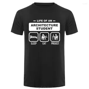 Herr t-skjortor roligt liv för en arkitekturstudent t-shirt män sommar kort ärm kvalitet tryckning casual bomull EU-storlek tee