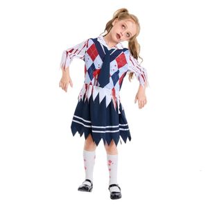 Halloween Costume Women Designer Cosplay Costume Halloween Children's Clothing New Product Blood Stains Student Uniform Set Cosplay Dress Female Student Clothing
