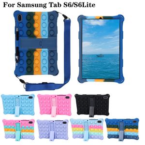 Samsung Galaxy Tab S6 Lite 10.4 P610 P615 Kasa Yumuşak Kabarcık Silikon Kickstand Tablet TABLET KAPAK S6 S5E 10.5 inç T720 T860 Çocuk Kılıfı