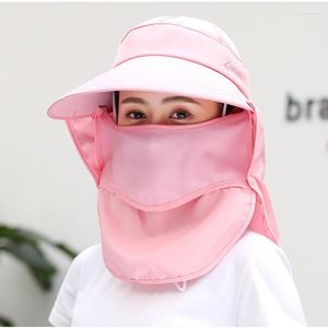 Wide Brim Hats Female Summer Sun Protection Face Covering Hat Outdoor Cycling UV Resistant Casual Large