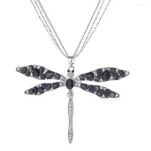 Hänge halsband svart elfenben sten kristall slända halsband färg långa kedjor tröja collier pendentif eleganta smycken 2023 gåva
