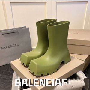 Stivaletti balenciashoes stivali da pioggia in gomma stivali alti tacchi alti stivali elettrici impermeabili rossi scarpe da donna 8Y35L