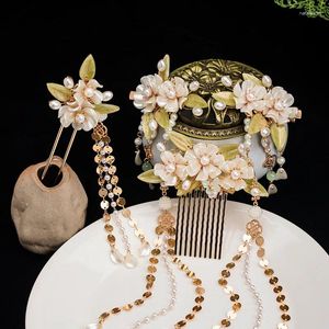 Hair Clips 2023 Hairpin Chinese Wedding Accessoreis Floral Tassel Stick Tiaras For Women Exquisite Bride Jewelry Gifts