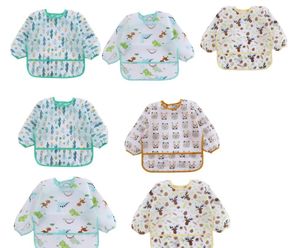 Baby Bibs New Cute Children Baby Stuff Toddler Waterproof Long Sleeve Art Smock Feeding Bib Apron for Kids 0-6 Years